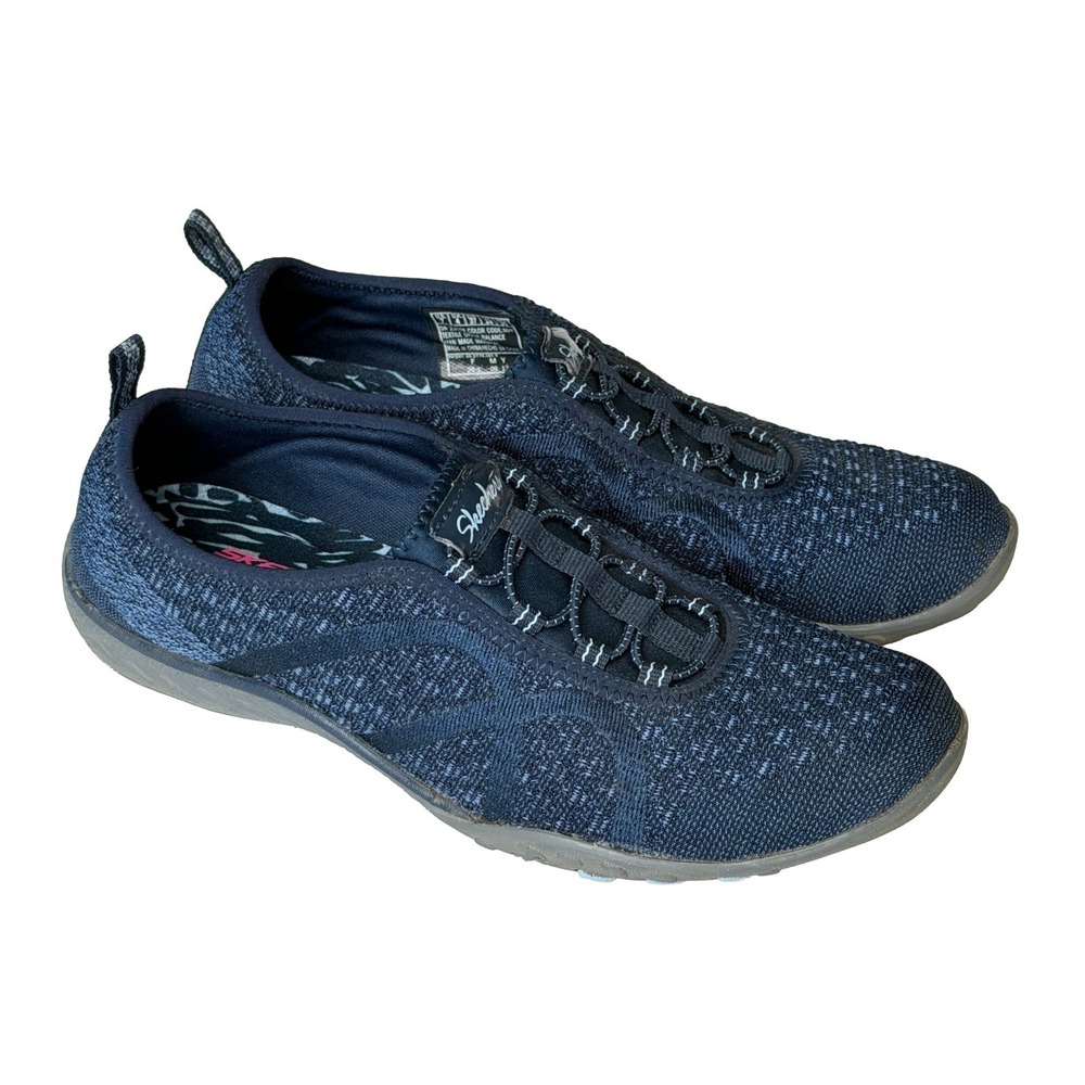 Skechers Active Breathe Easy Fortuneknit Slip On Sneaker Women's Size 7 Navy